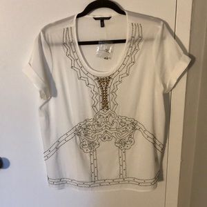Beaded ivory blouse